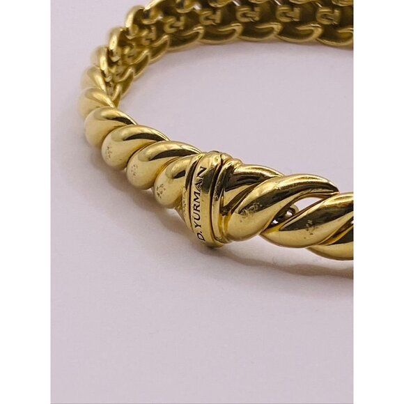 David Yurman Sculpted 18K Yellow Gold  Bracelet 8mm Wide - Picture 12 of 13